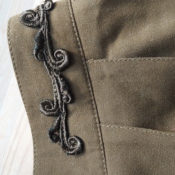 Skirt woll mix poly very nice material olive dark green - Picture 1 of 8